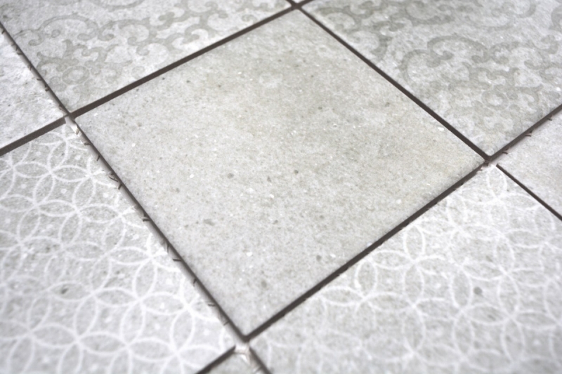 Retro vintage mosaic tile wall ceramic cement look gray mix tile backsplash kitchen - MOS22-CELLO