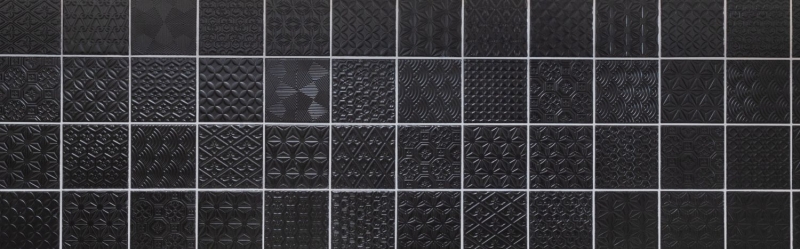 Retro vintage mosaic tile wall ceramic black structure wall bathroom kitchen toilet cladding - MOS22B-1403