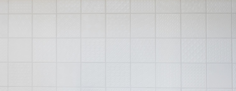 Retro vintage mosaic tile wall ceramic white structure tile mirror bathroom tile wall tile - MOS22B-0104