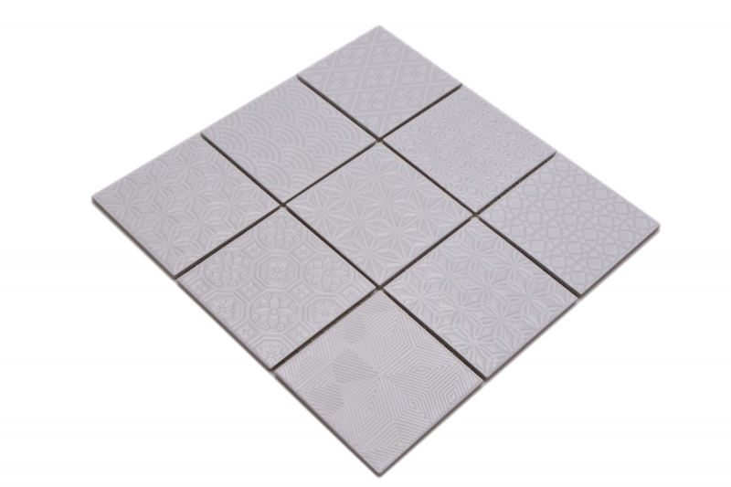 Retro vintage mosaic tile wall ceramic white structure tile mirror bathroom tile wall tile - MOS22B-0104