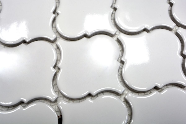 Hand-patterned retro vintage mosaic tile ceramic Florentine white glossy MOS13-1WG_m
