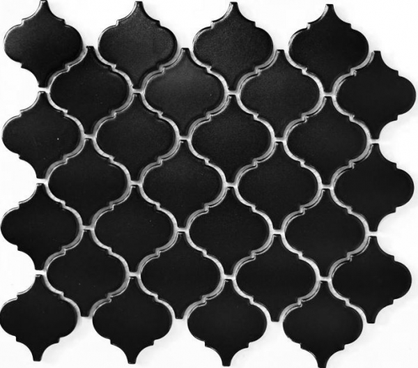 Hand-painted retro vintage mosaic tile ceramic Florentine black matt MOS13-12BM_m