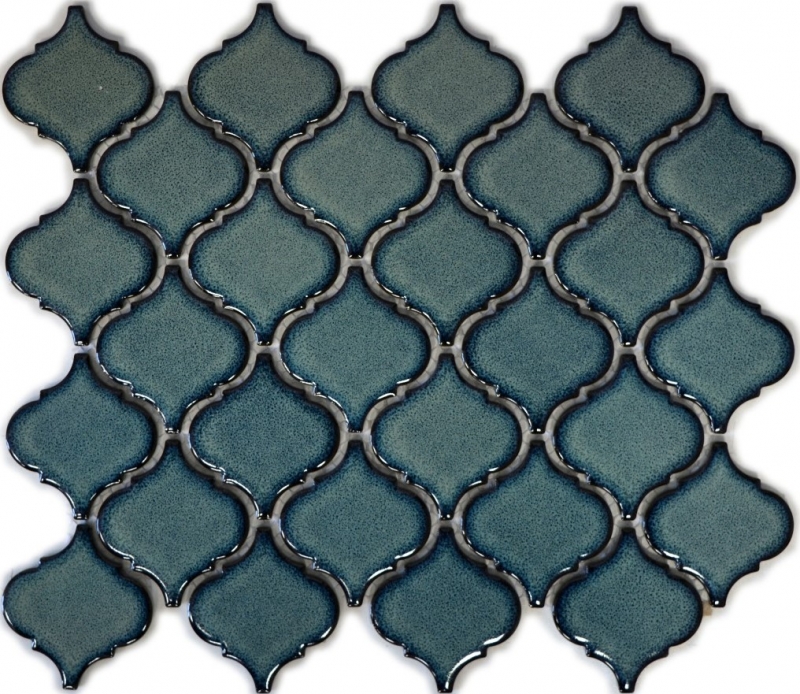 Florentine retro vintage mosaic tile ceramic blue speckled glossy wall bathroom kitchen WC - MOS13-0408