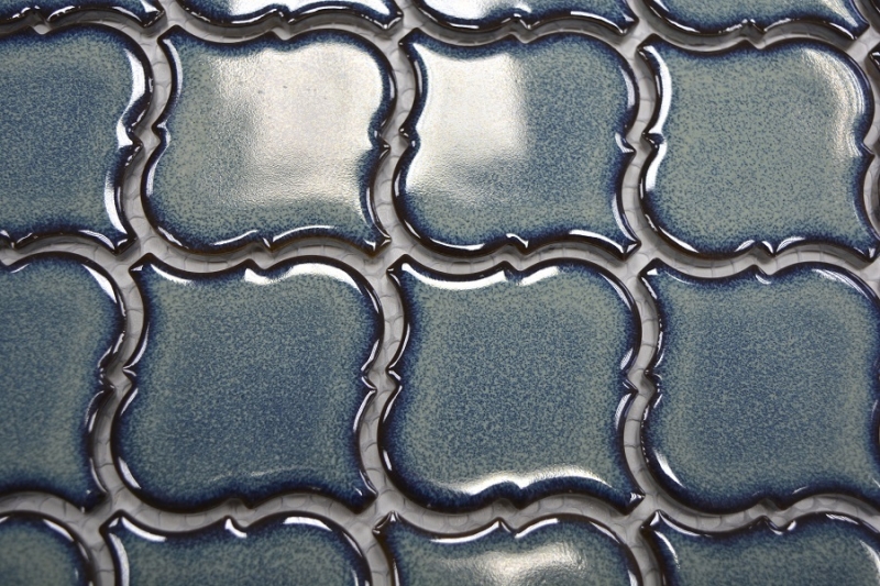 Florentine retro vintage mosaic tile ceramic blue speckled glossy wall bathroom kitchen WC - MOS13-0408