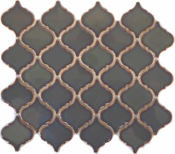 Retro vintage mosaic tiles ceramic Florentine old green glossy MOS13-0508_f | 10 mosaic mats