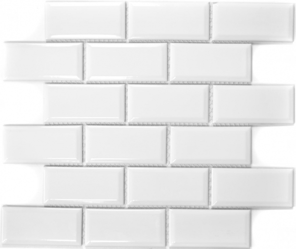 Hand sample Metro Subway mosaic tile ceramic WHITE tile backsplash kitchen wall MOS26M-0101_m