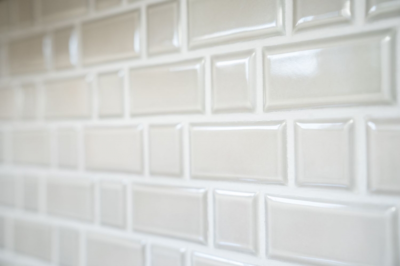Metro Subway Tiles Gray Mud Facet Mosaic Tile Ceramic Backsplash Kitchen Wall MOS26WM-0202