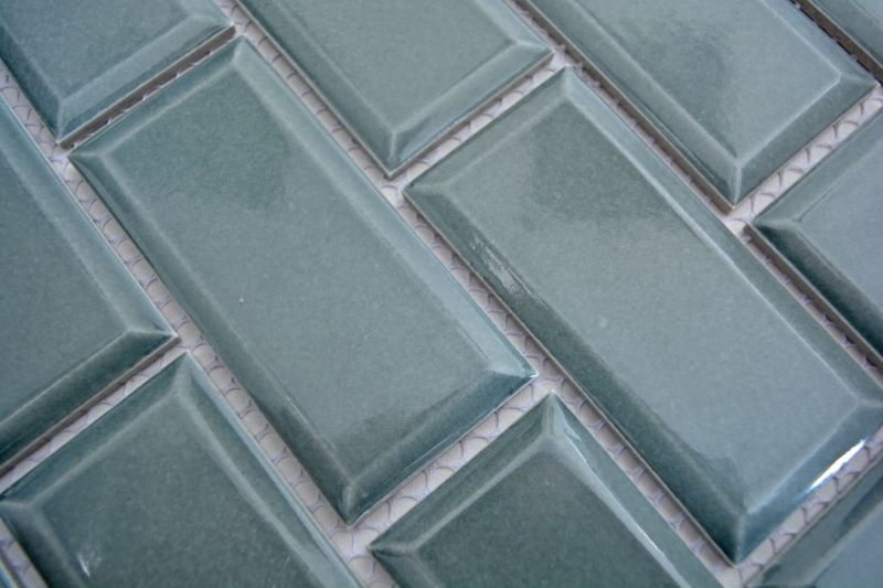 Metro Subway Tiles Petrol Gray Green Facet Mosaic Tile Ceramic Tile Backsplash Kitchen Wall MOS26M-0218