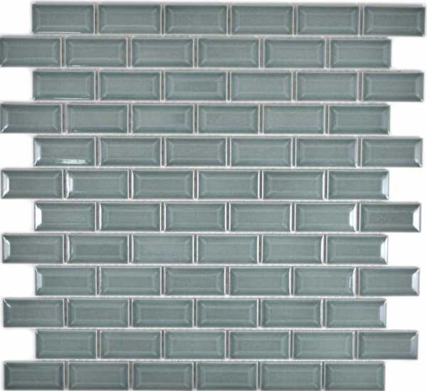 Mini Metro Subway mosaic tiles ceramic tile backsplash kitchen petrol MOS26-0218_f | 10 mosaic mats