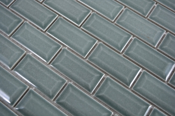 Mini Metro Subway mosaic tiles ceramic tile backsplash kitchen petrol MOS26-0218_f | 10 mosaic mats