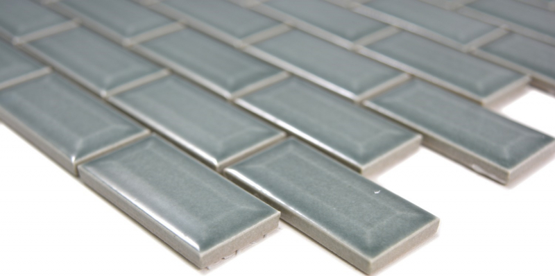 Mini Metro Subway mosaic tiles ceramic tile backsplash kitchen petrol MOS26-0218_f | 10 mosaic mats