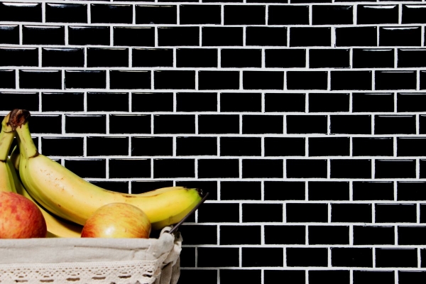 Hand sample Mini Metro Subway mosaic tile ceramic black backsplash kitchen MOS26-0302_m
