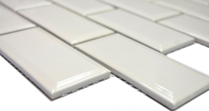 Metro Subway mosaic tiles ceramic ivory tile backsplash kitchen MOS26-1902_f | 10 mosaic mats