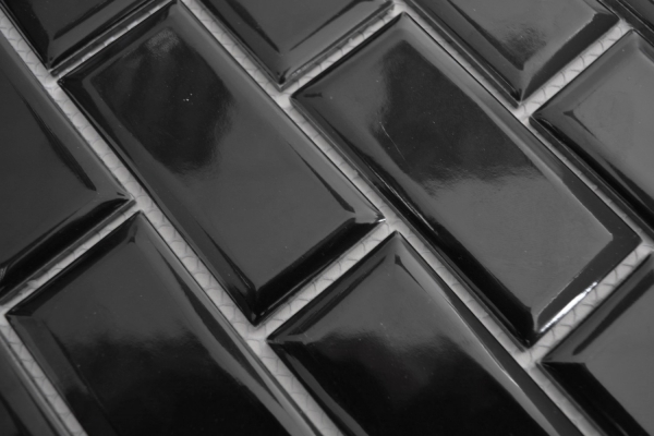Hand sample Metro Subway mosaic tile ceramic tile backsplash kitchen black MOS26M-0303_m