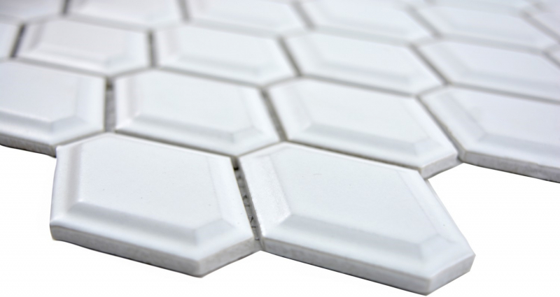Hand-patterned mosaic tile ceramic diamond metro white matt tile backsplash kitchen MOS13MD-0111_m