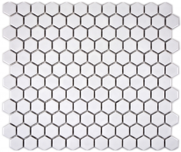 Hand pattern mosaic tile ceramic hexagon white glossy tile backsplash kitchen MOS11A-0102_m