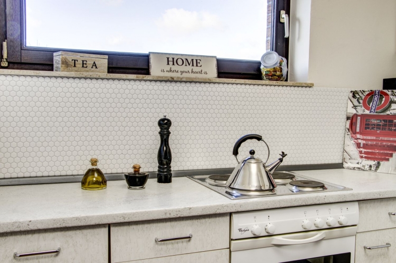 Hexagonal hexagon mosaic tile ceramic mini white matt wall shower tile wall tile bathroom tile kitchen - MOS11A-0111