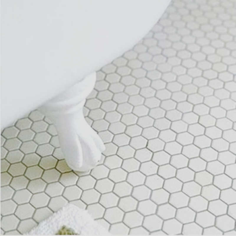 Hexagonal hexagon mosaic tile ceramic mini white matt wall shower tile wall tile bathroom tile kitchen - MOS11A-0111
