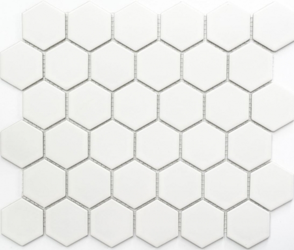 Hand pattern mosaic tile ceramic hexagon white matt wall tile bathroom tile MOS11B-0111_m