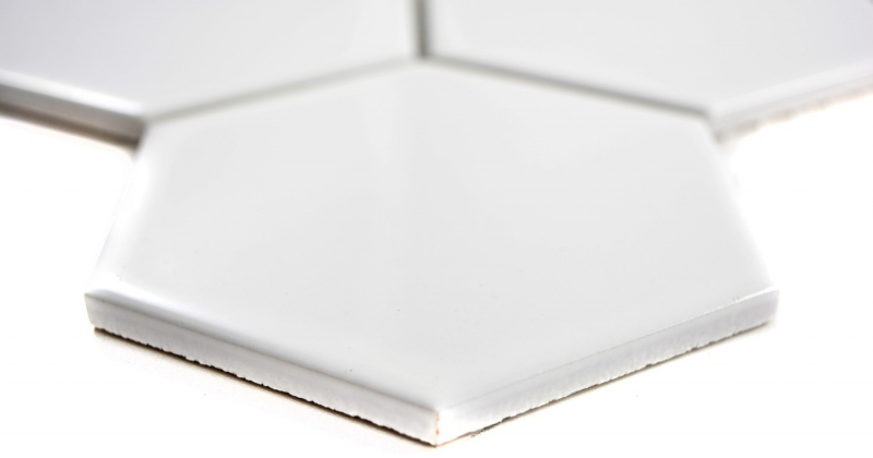Hand pattern mosaic tile ceramic hexagon white glossy kitchen tile WC bathroom tile MOS11F-0101_m