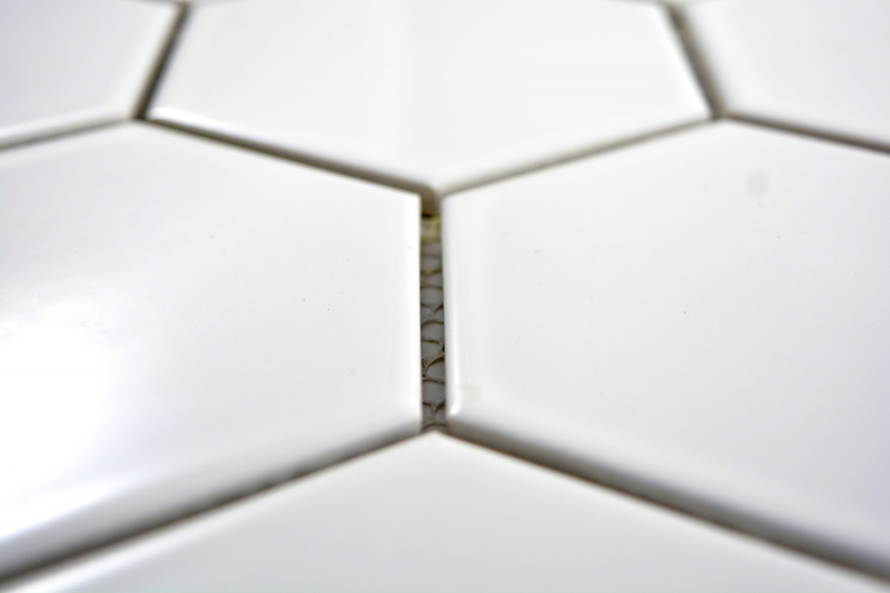 Hand pattern mosaic tile ceramic hexagon white glossy kitchen tile WC bathroom tile MOS11F-0101_m
