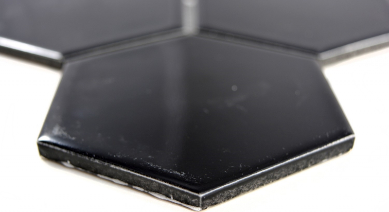Hand pattern mosaic tile ceramic hexagon black glossy kitchen tile WC bathroom tile MOS11F-0301_m