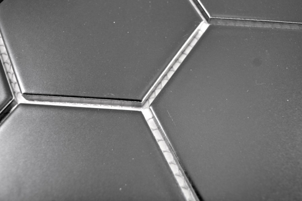 Hand-patterned mosaic tile ceramic hexagon black matt kitchen tile WC bathroom tile MOS11F-0311_m