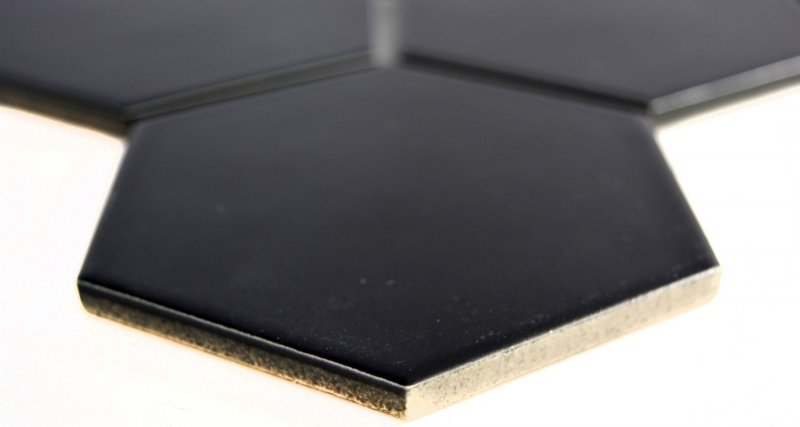 Hand-patterned mosaic tile ceramic hexagon black matt kitchen tile WC bathroom tile MOS11F-0311_m