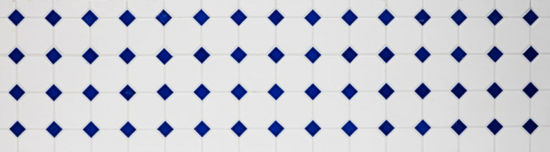 Hand-painted mosaic tile ceramic octagonal white matt cobalt blue glossy mosaic wall kitchen splashback MOSOcta-180_m