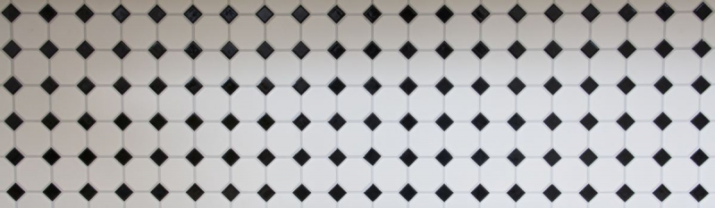 Hand-painted mosaic tile ceramic octagon white matt black glossy wall tile bathroom tile MOS13-OctaG468_m