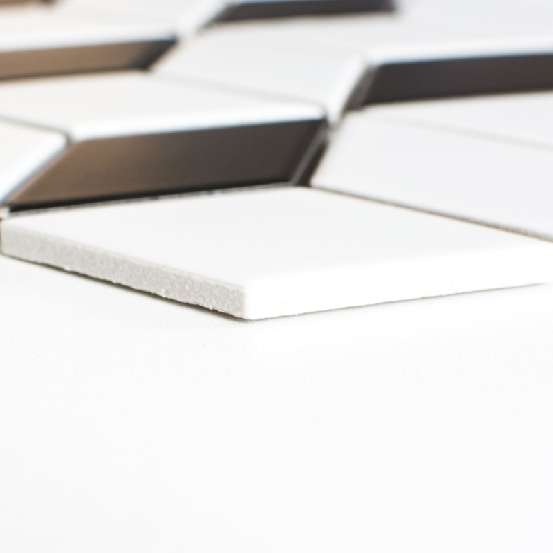 Hand pattern mosaic tile ceramic 3D cube white black matt wall tile bathroom tile MOS13-OV09_m