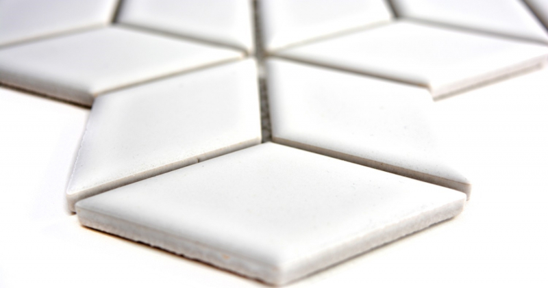Cube mosaic tile ceramic 3D white glossy wall tile bathroom tile kitchen tile - MOS13OV-0101