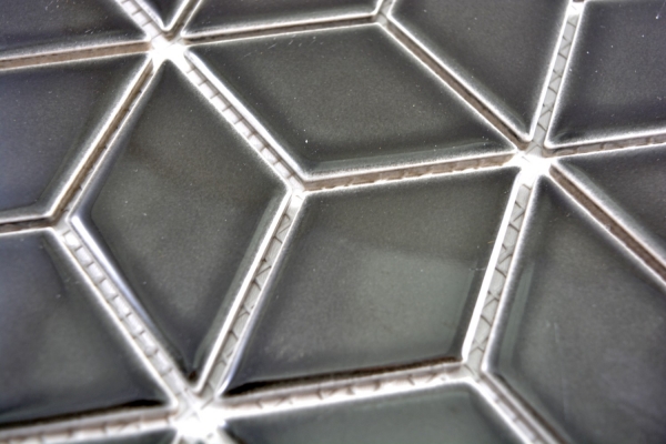 Hand-painted mosaic tile ceramic black 3D cube black glossy tile backsplash MOS13OV-0301_m