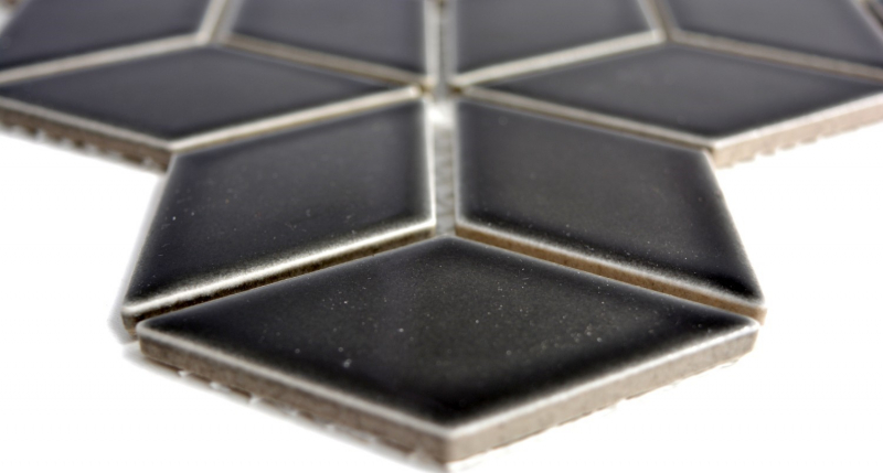 Hand-painted mosaic tile ceramic black 3D cube black glossy tile backsplash MOS13OV-0301_m