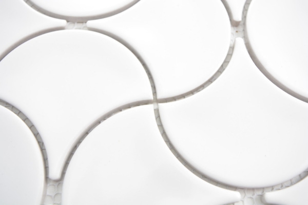 Hand pattern mosaic tile ceramic fan white glossy wave wall tile bathroom tile MOS13-FSW01_m