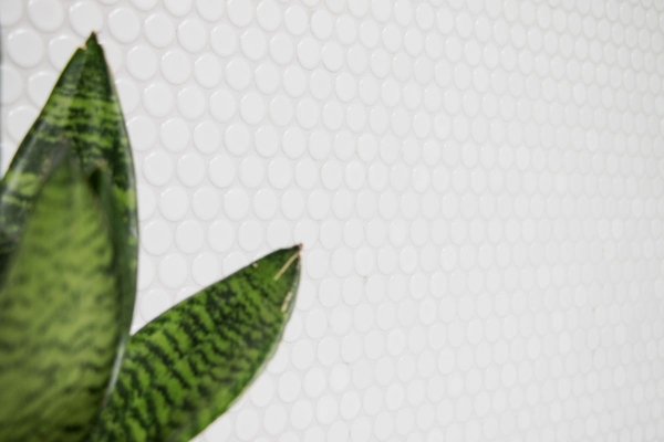 Hand pattern button mosaic LOOP round mosaic white matt wall kitchen shower BATH MOS10-0111_m
