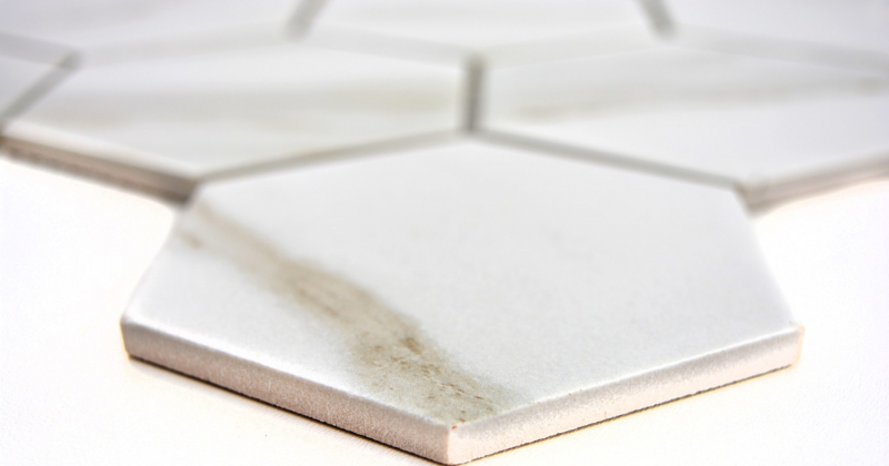 Hand-patterned mosaic tile ceramic white hexagon calacatta wall tile bathroom tile MOS11F-0112_m