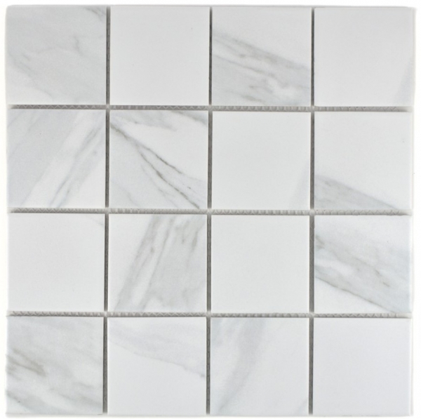Mosaic tile Carrara look white gray ceramic bathroom tile tile backsplash kitchen MOS16-0102_f | 10 mosaic mats