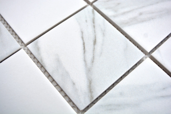 Mosaic tile Carrara look white gray ceramic bathroom tile tile backsplash kitchen MOS16-0102_f | 10 mosaic mats
