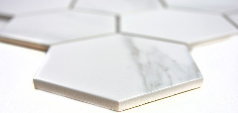 Mosaic tile ceramic white hexagon Carrara look wall tile bathroom tile MOS11F-0102_f | 10 mosaic mats