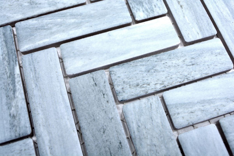 Mosaic tile ceramic herringbone stone effect gray tile backsplash MOS24-SO32_f | 10 mosaic mats