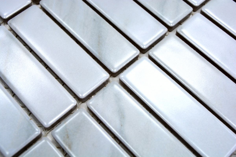 Hand-patterned mosaic tile Ceramic stone effect white tile backsplash kitchen MOS24-STSO01_m