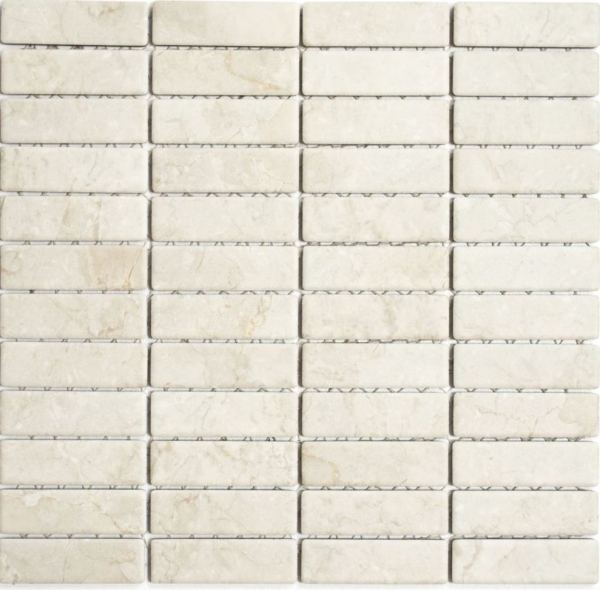 Hand-patterned mosaic tile ceramic rods stone look light beige tile backsplash kitchen MOS24-STSO45_m