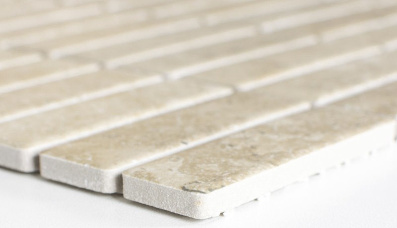 Ceramic stone-effect mosaic tile beige tile backsplash kitchen MOS24-STSO67