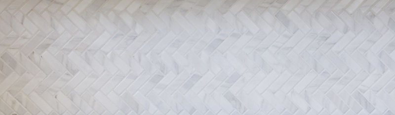 Hand-painted mosaic tile ceramic herringbone stone effect white tile backsplash kitchen MOS24-SO10_m
