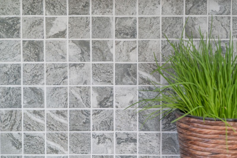 Hand sample mosaic tile natural stone look gray structure bathroom tile backsplash MOS16-HWA4GY_m