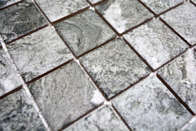 Ceramic mosaic tile natural stone look gray structure bathroom tile backsplash MOS16-HWA4GY