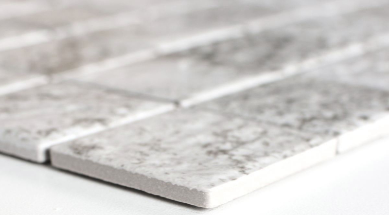 Hand-painted mosaic tile natural stone look gray beige texture tile backsplash MOS16-HWA4LG_m
