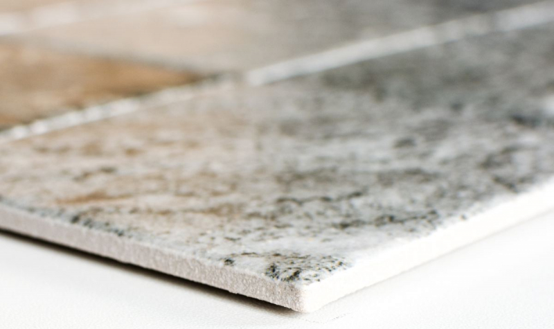 Hand pattern mosaic tile ceramic stone look structure gray tile backsplash kitchen MOS22-HWA9GY_m
