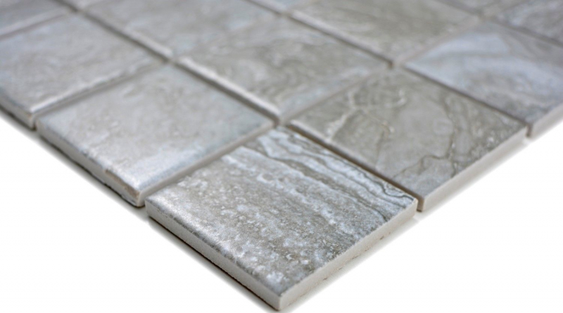 Mosaic tile natural stone look dark gray structure tile backsplash kitchen MOS16-0208_f | 10 mosaic mats